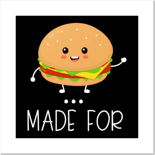 Made For Each Other Hamburger Fries Couple Matching Posters and Art